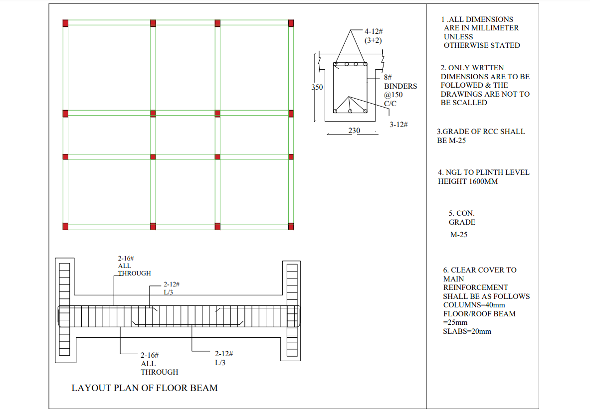 Layout plan of Floor beam